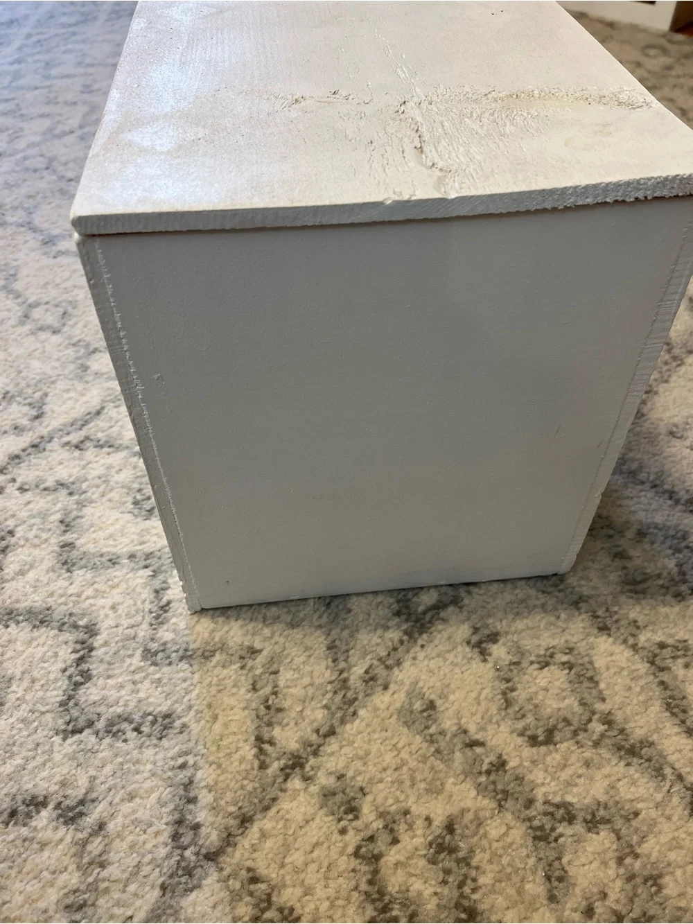 Plain White Wooden Box - Minimal Storage Cube